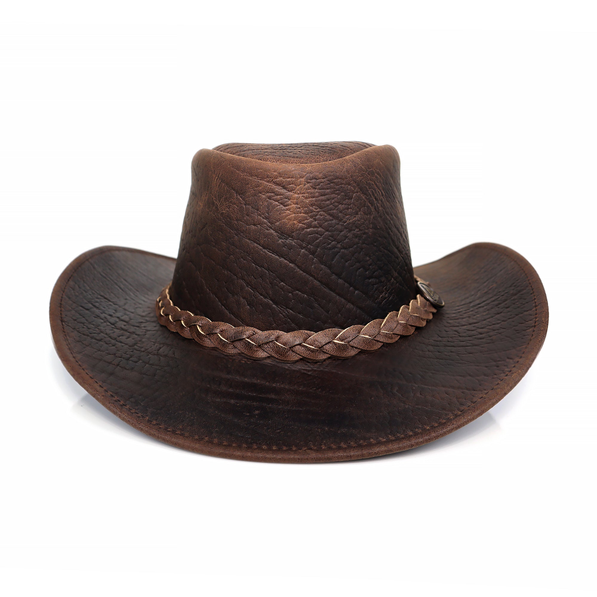 The Clayton – Weathered Brown Leather Cowboy Hat