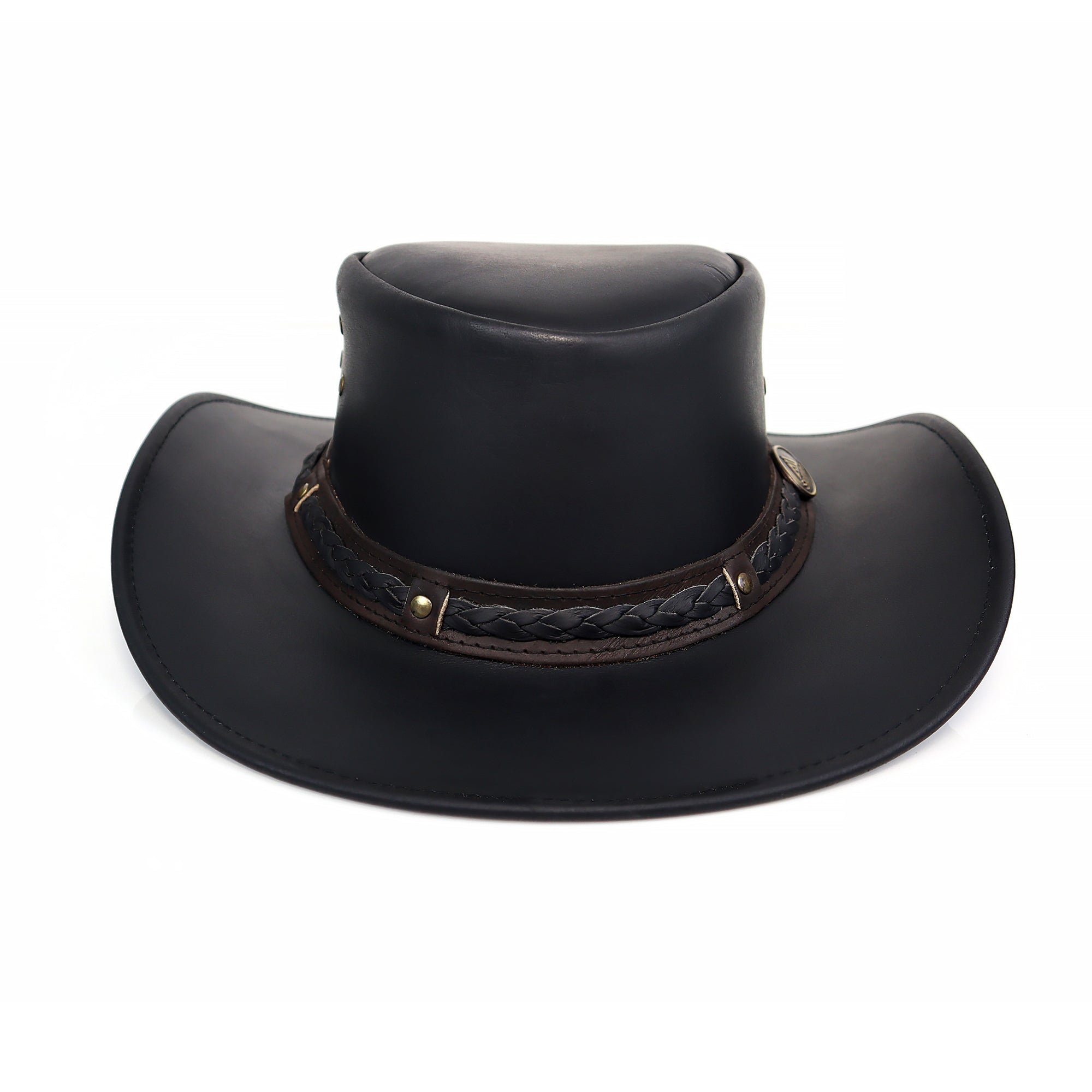 The Rawhide – Black Leather Cowboy Hat