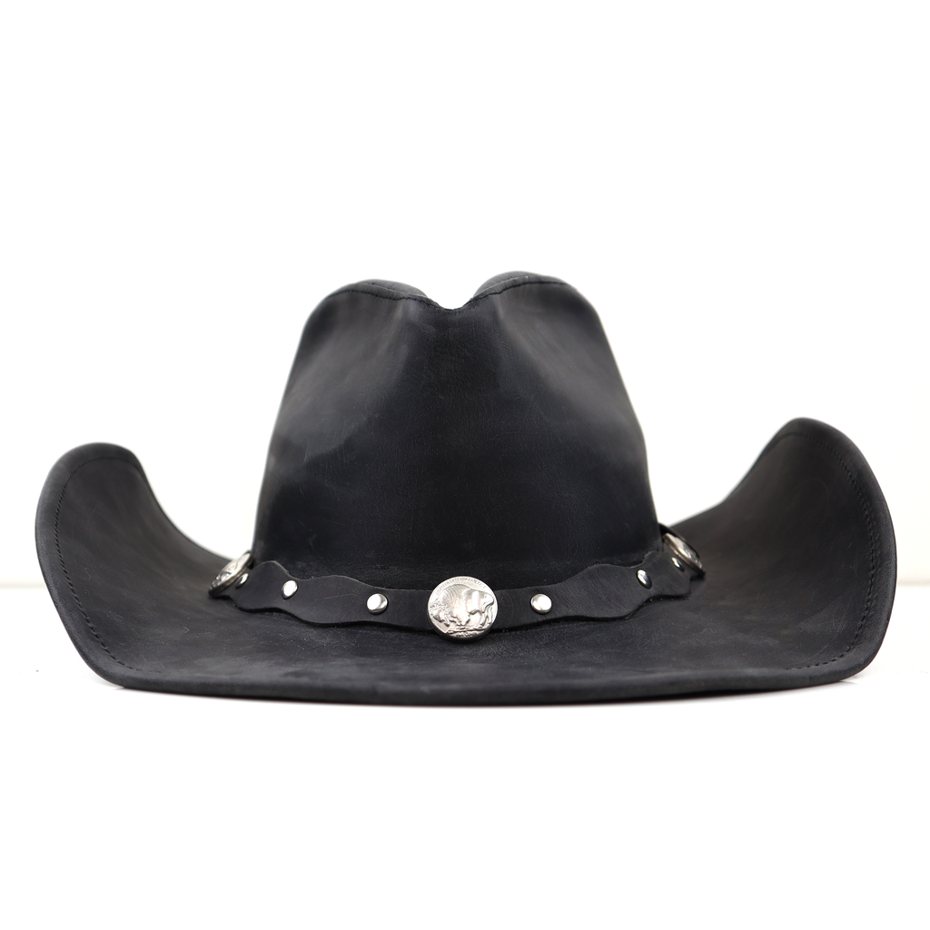 The Outlaw – Concho Band Leather Cowboy Hat