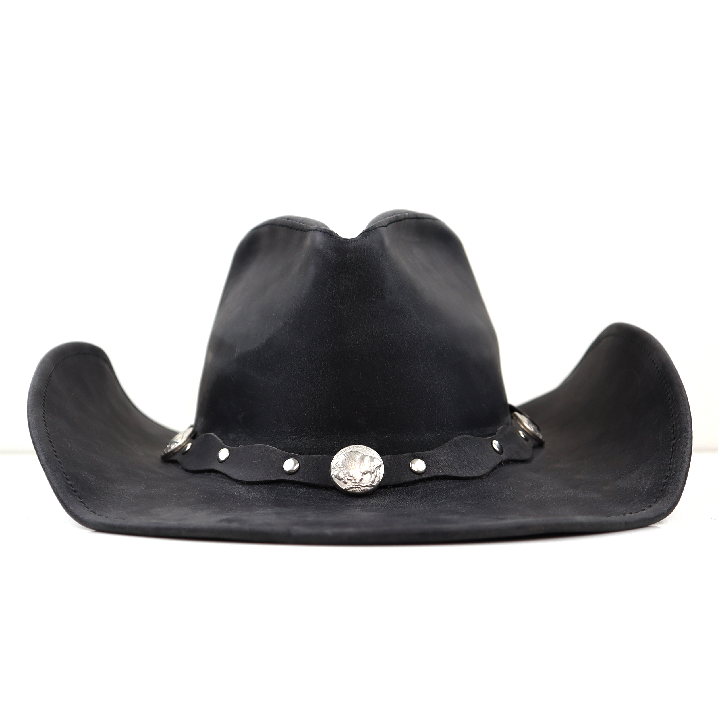 The Outlaw – Concho Band Leather Cowboy Hat