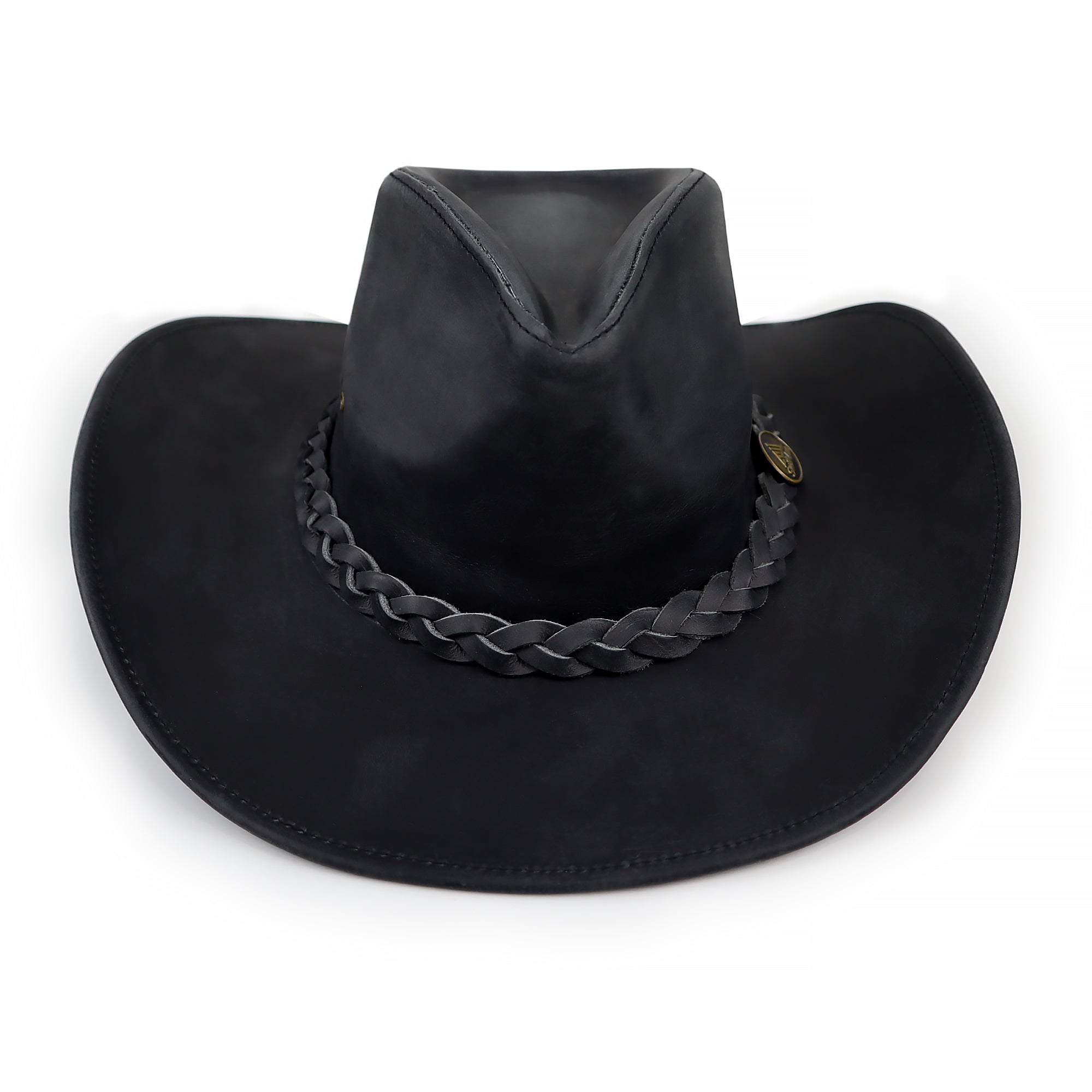 The Tucson – Black Braided Band Leather Cowboy Hat