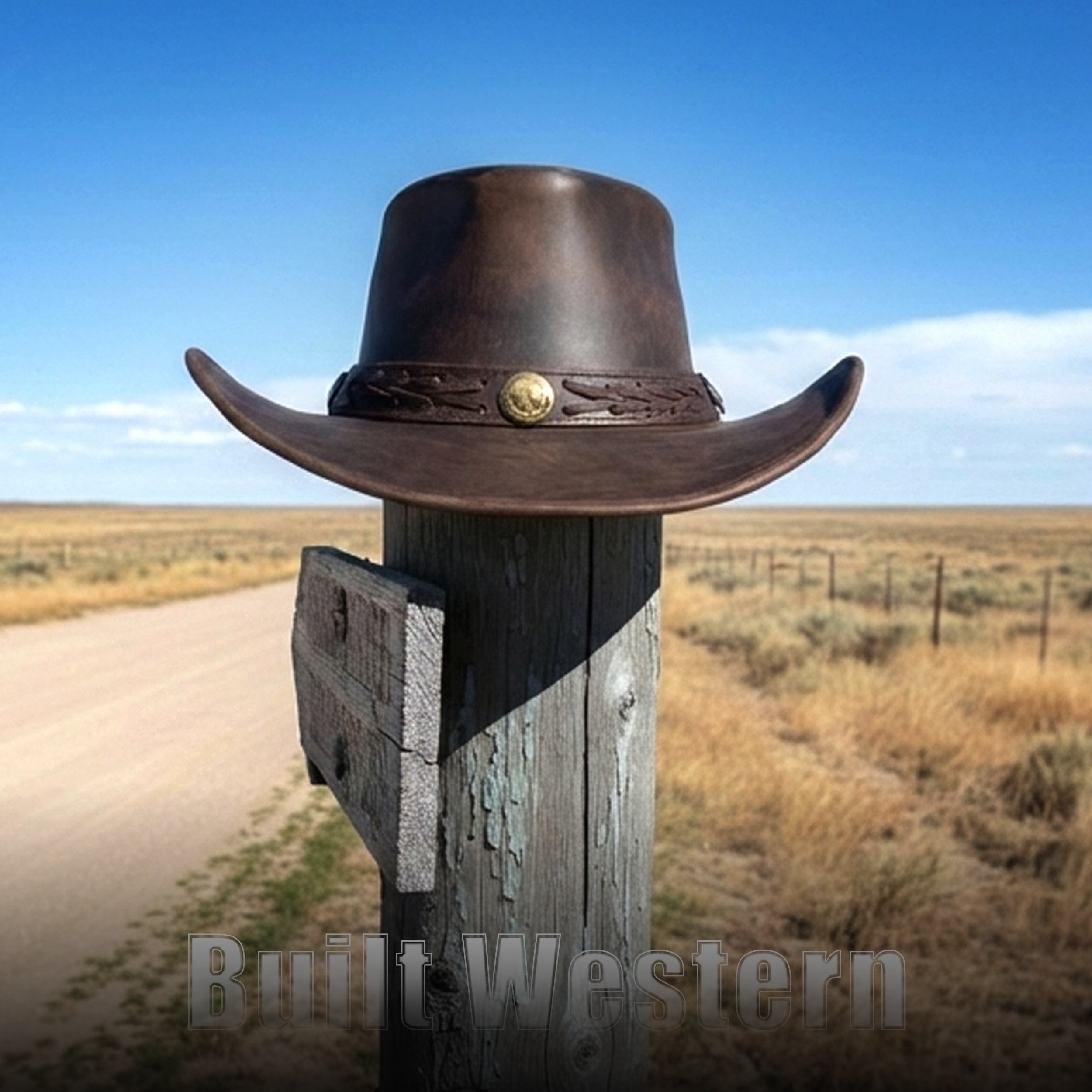 The Copper Ridge – Leather Brim Cowboy Hat