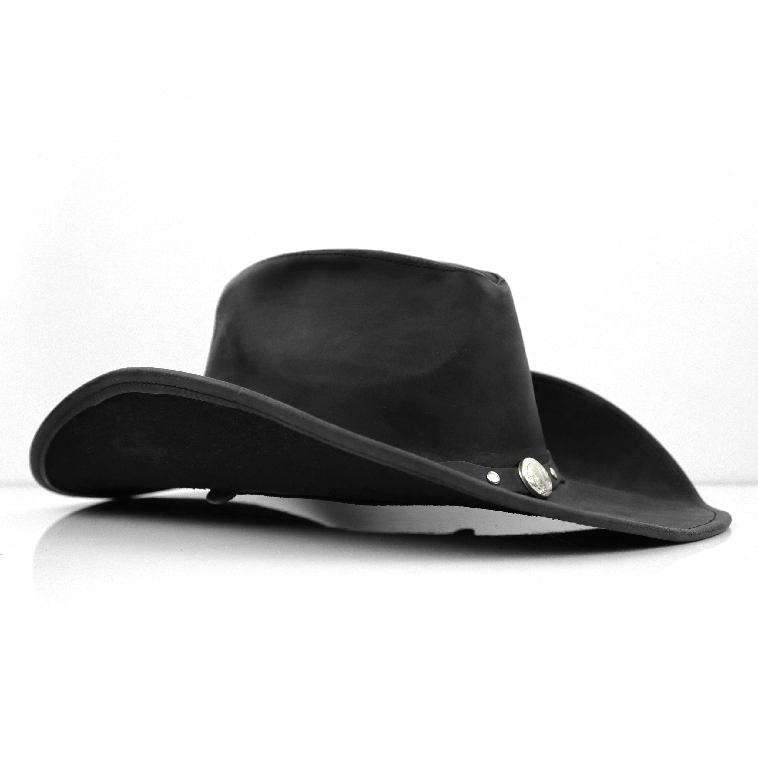 The Outlaw – Concho Band Leather Cowboy Hat