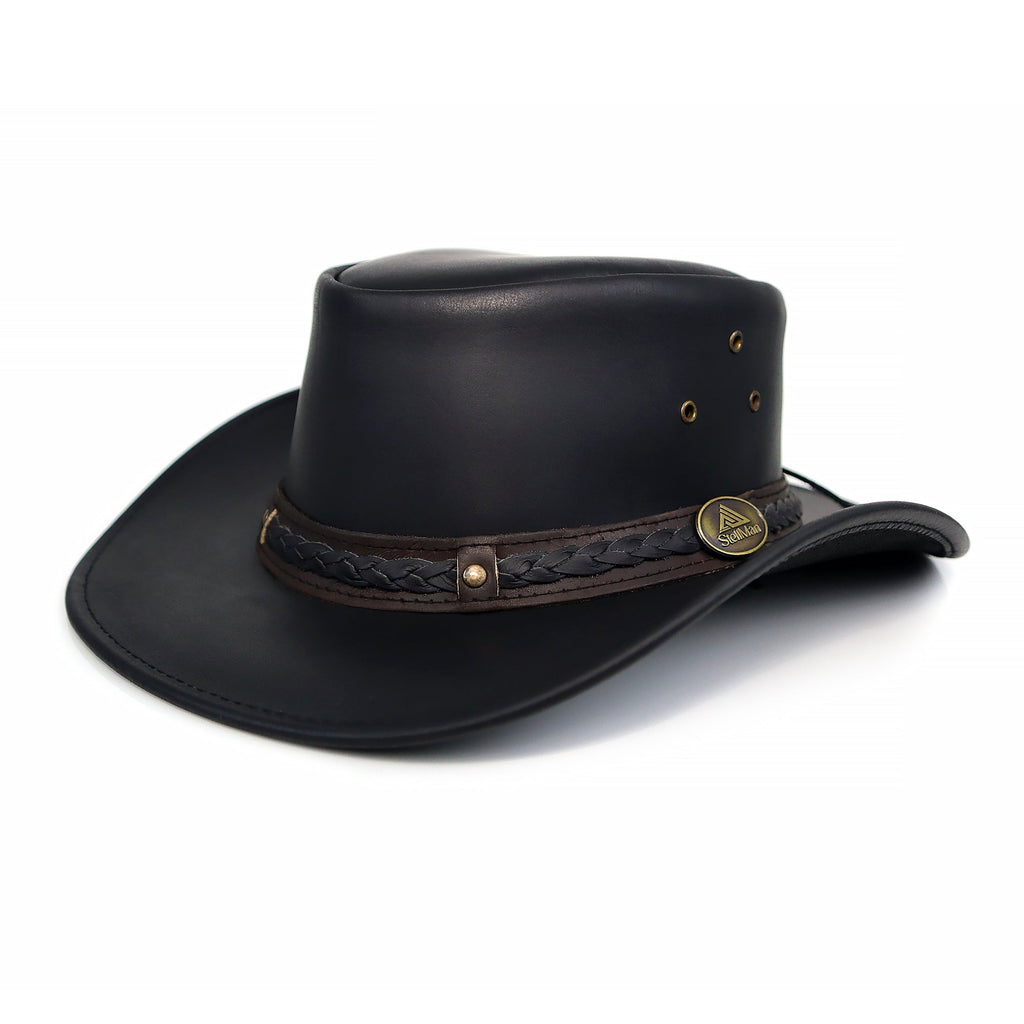 The Rawhide – Black Leather Cowboy Hat