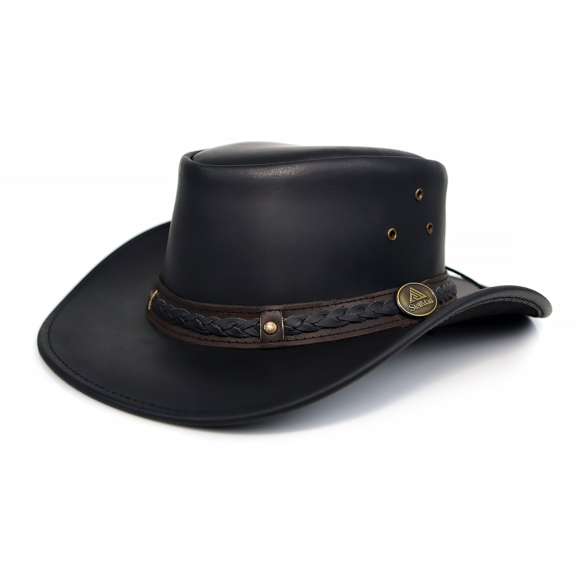 The Rawhide – Black Leather Cowboy Hat