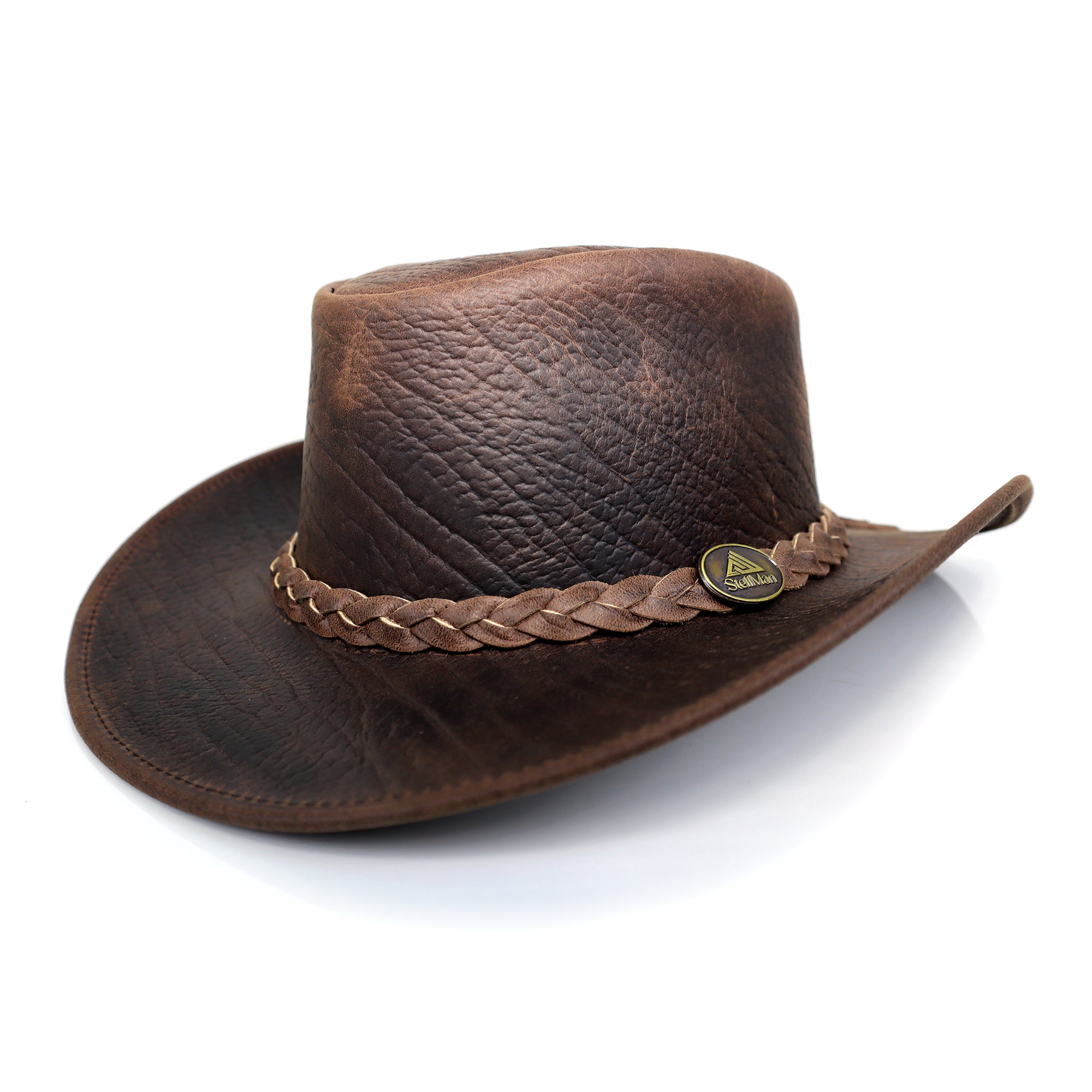 The Clayton – Weathered Brown Leather Cowboy Hat