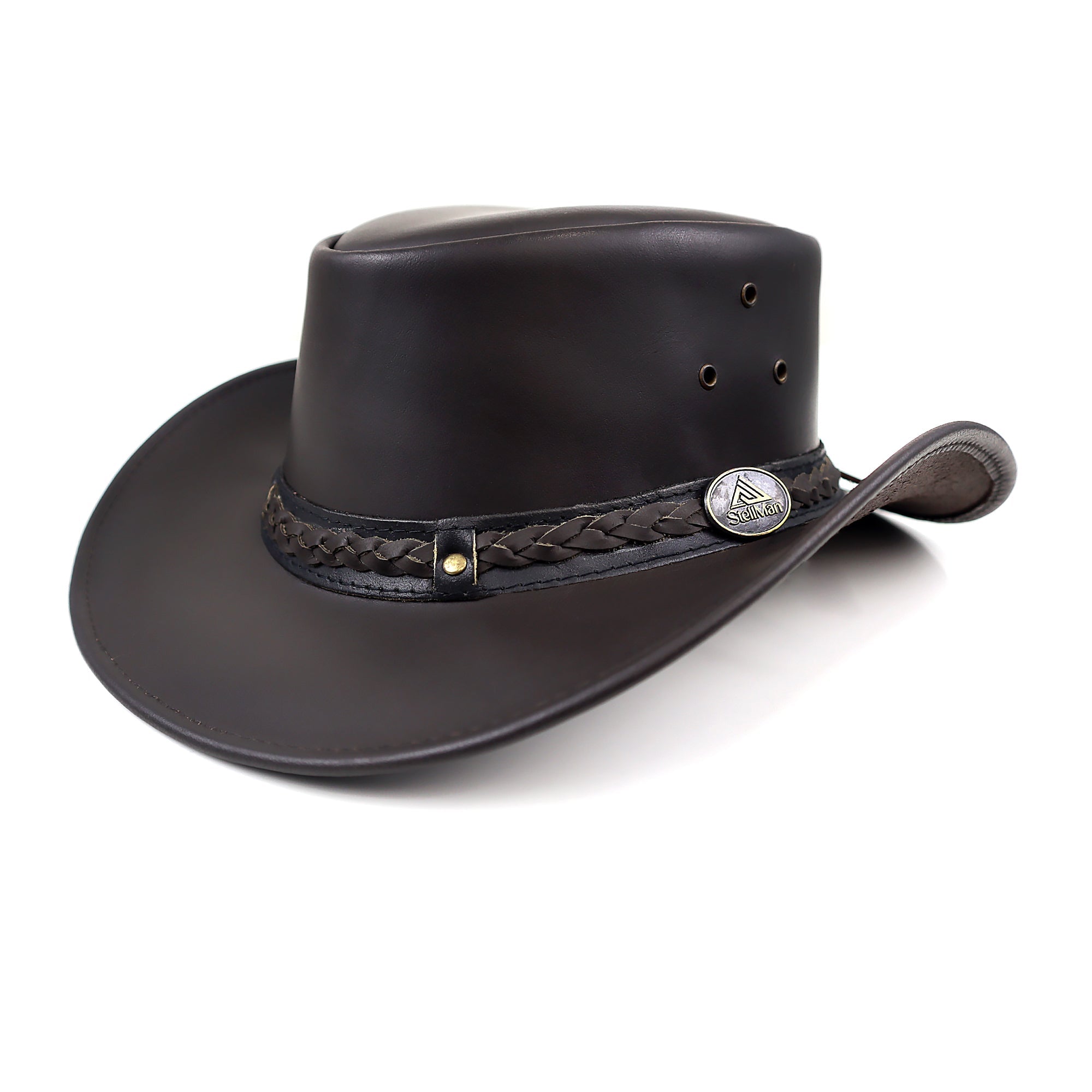 The Rawhide – Black Leather Cowboy Hat