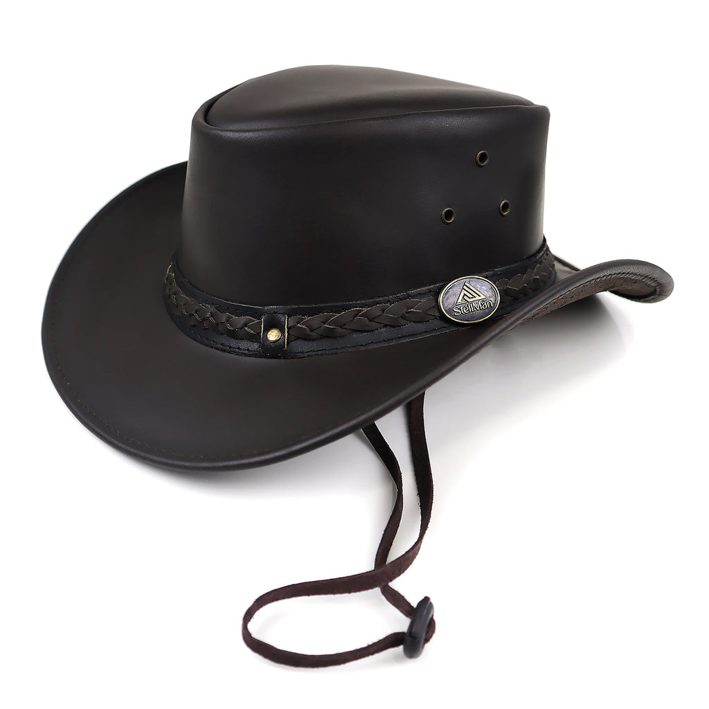 The Rawhide – Black Leather Cowboy Hat