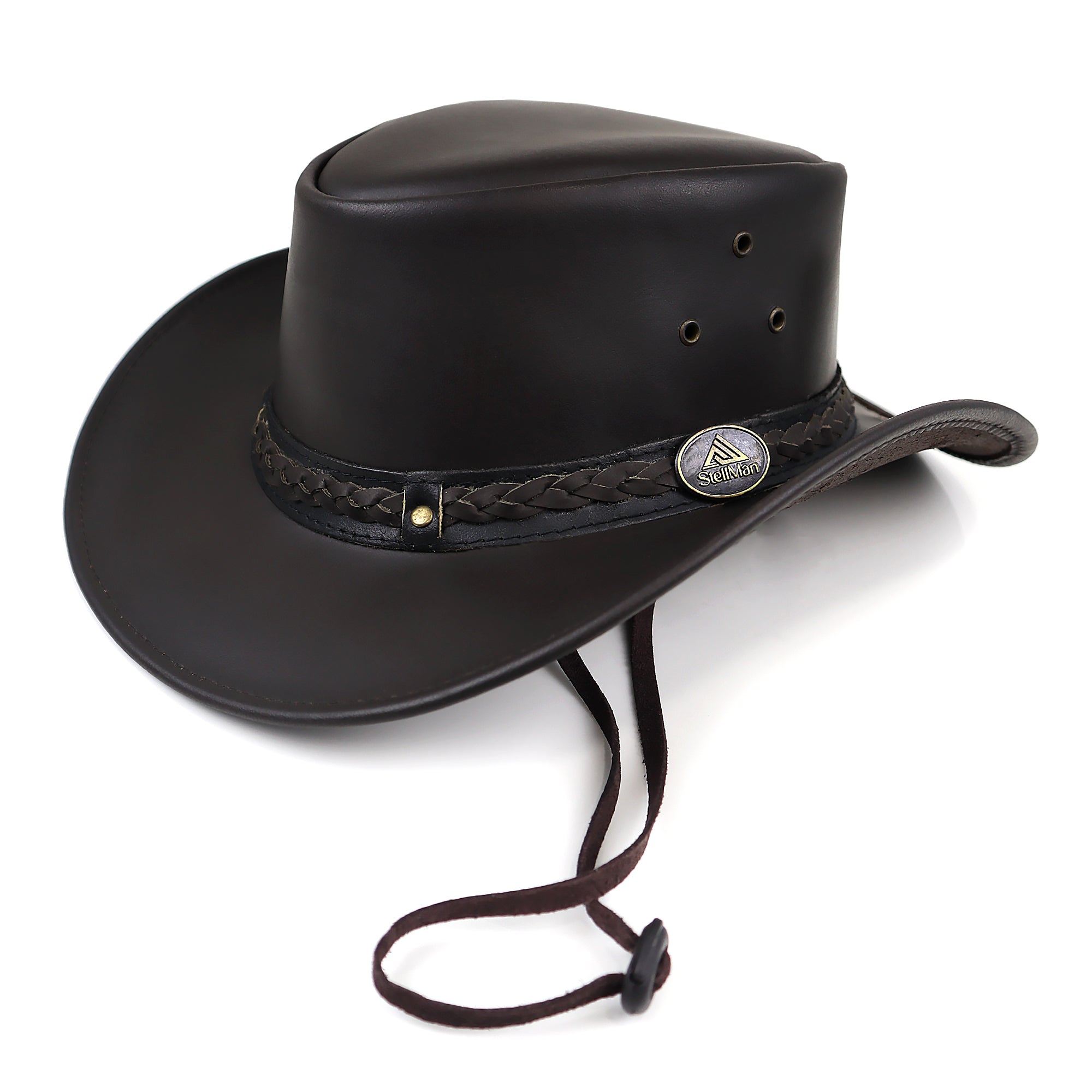 The Rawhide – Black Leather Cowboy Hat