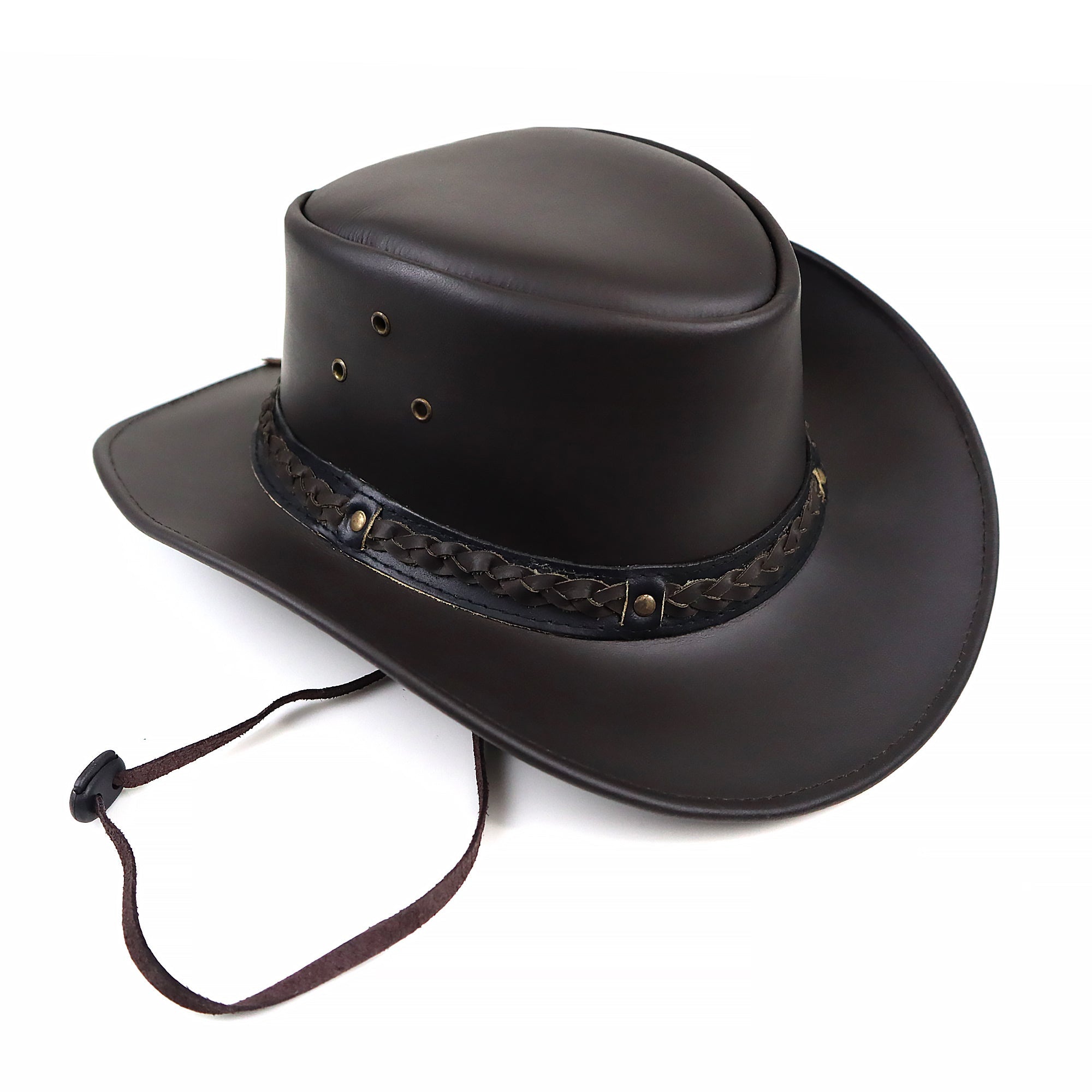 The Rawhide – Black Leather Cowboy Hat