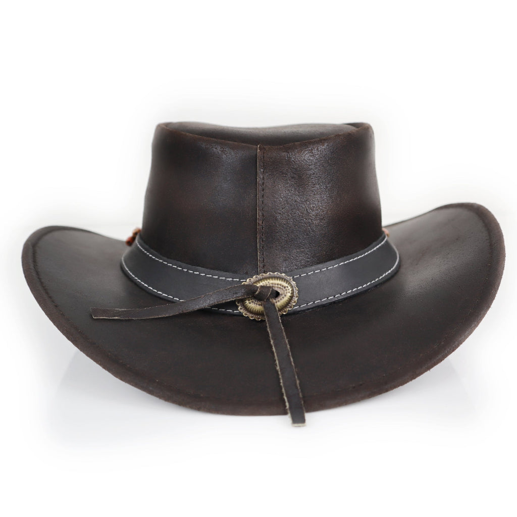 The Amarillo – Beaded Band Leather Cowboy Hat