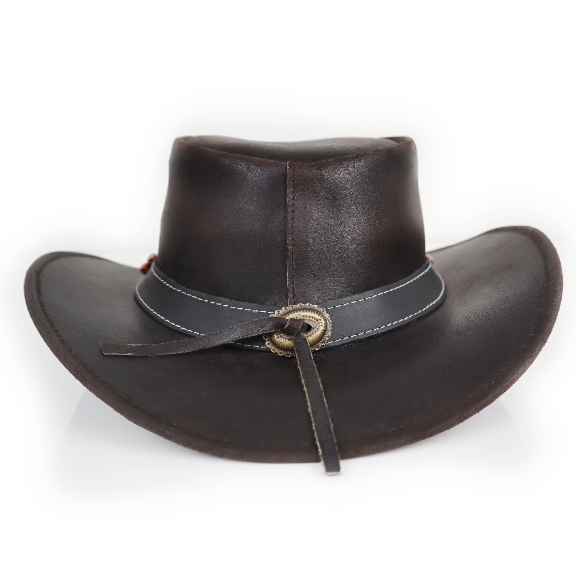 The Amarillo – Beaded Band Leather Cowboy Hat