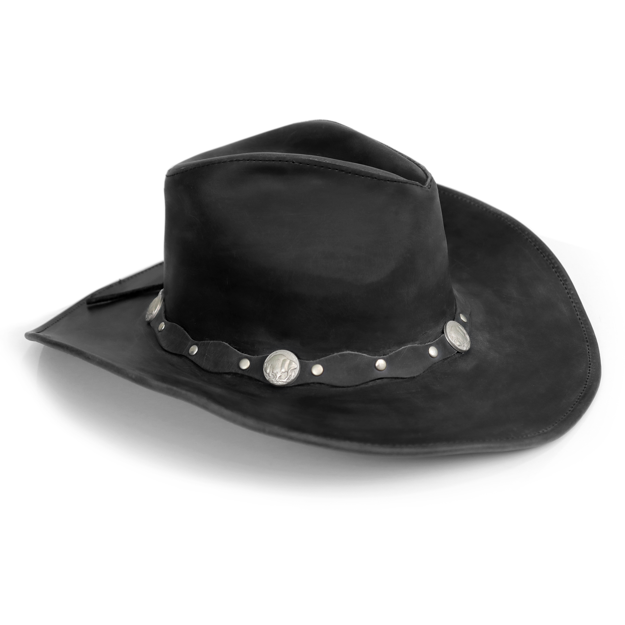 The Outlaw – Concho Band Leather Cowboy Hat