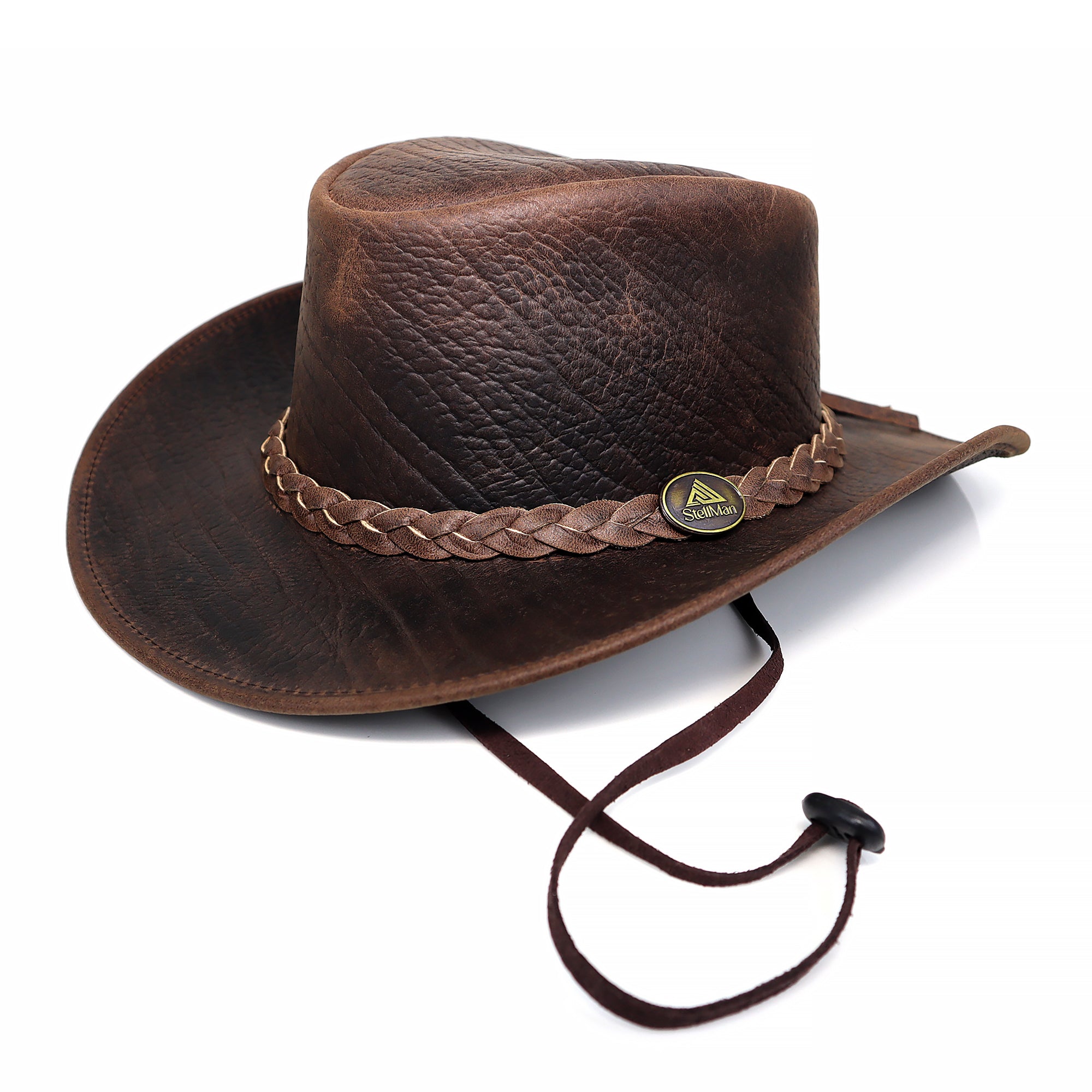 The Clayton – Weathered Brown Leather Cowboy Hat