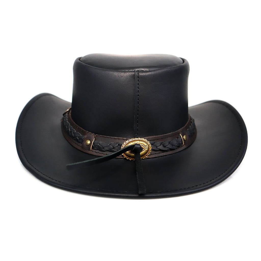 The Rawhide – Black Leather Cowboy Hat
