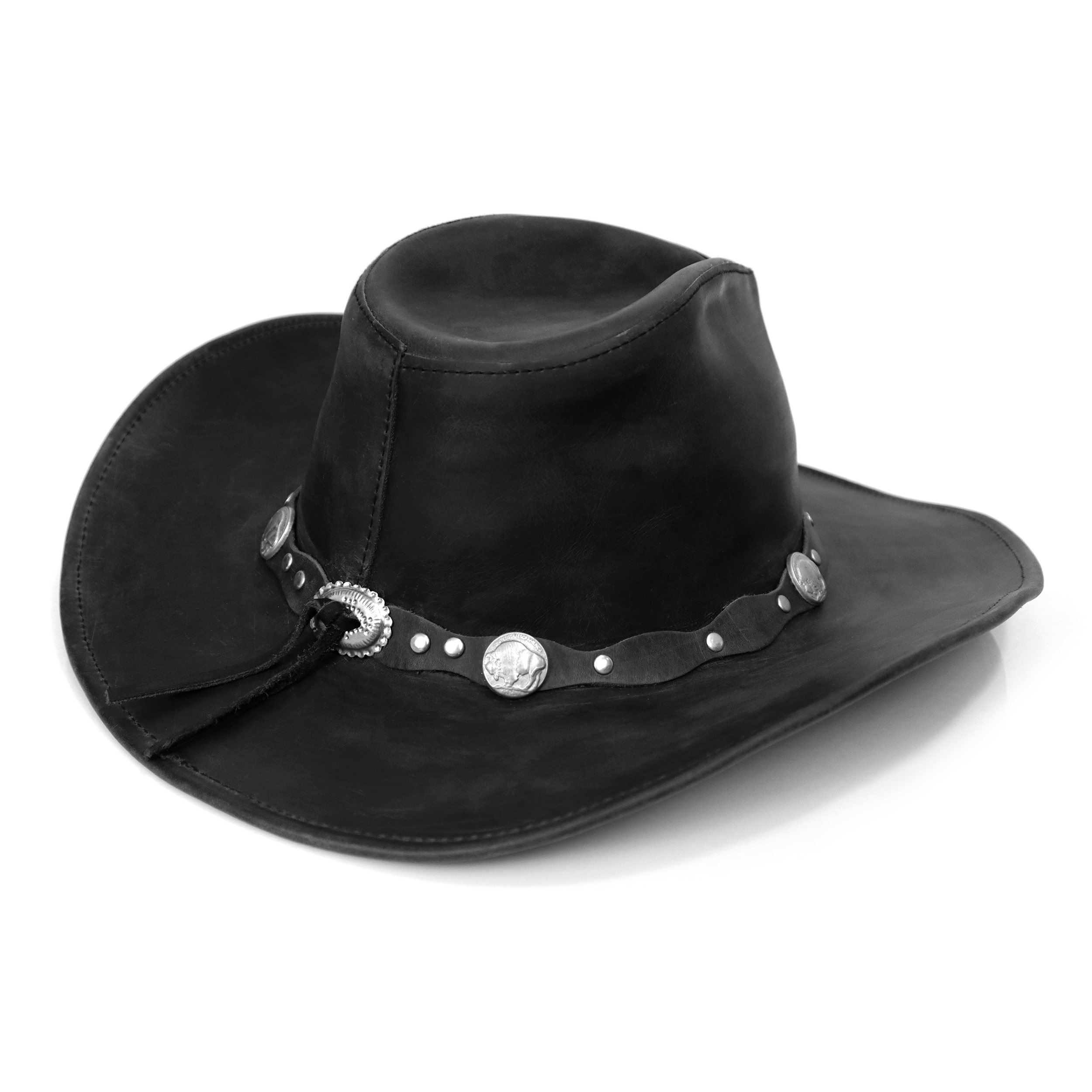 The Outlaw – Concho Band Leather Cowboy Hat