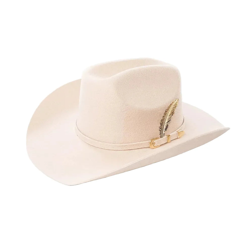 The Billings – Gold Feather Wool Cowboy Hat