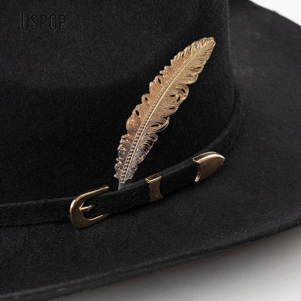 The Billings – Gold Feather Wool Cowboy Hat
