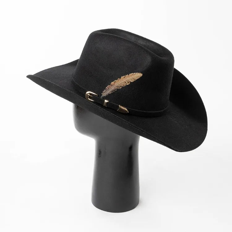 The Billings – Gold Feather Wool Cowboy Hat