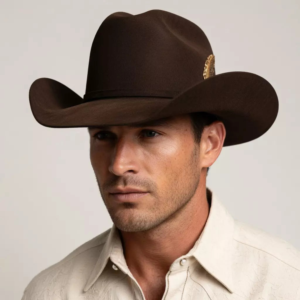 The Billings – Gold Feather Wool Cowboy Hat