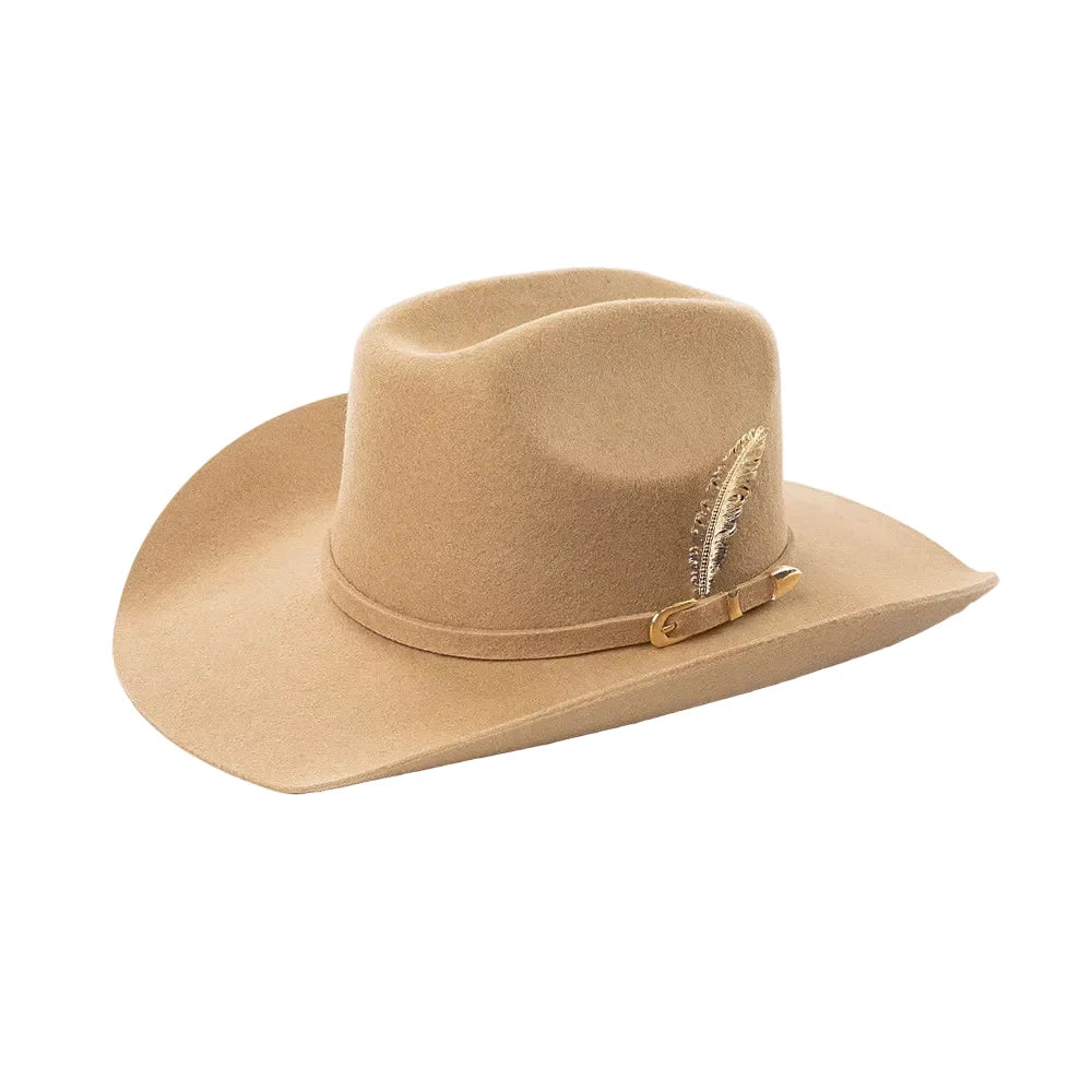 The Billings – Gold Feather Wool Cowboy Hat