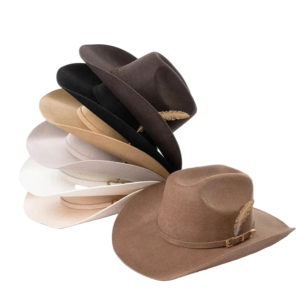 The Billings – Gold Feather Wool Cowboy Hat