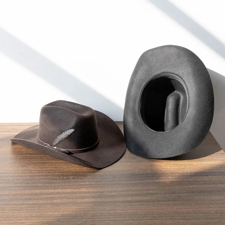 The Billings – Gold Feather Wool Cowboy Hat