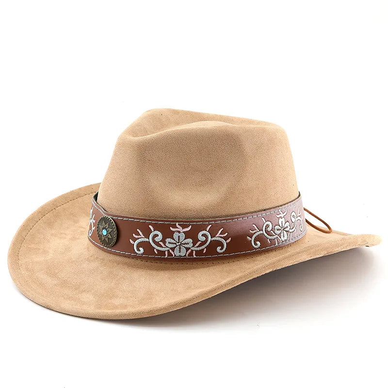 The Santa Fe – Embroidered Band Suede Cowboy Hat
