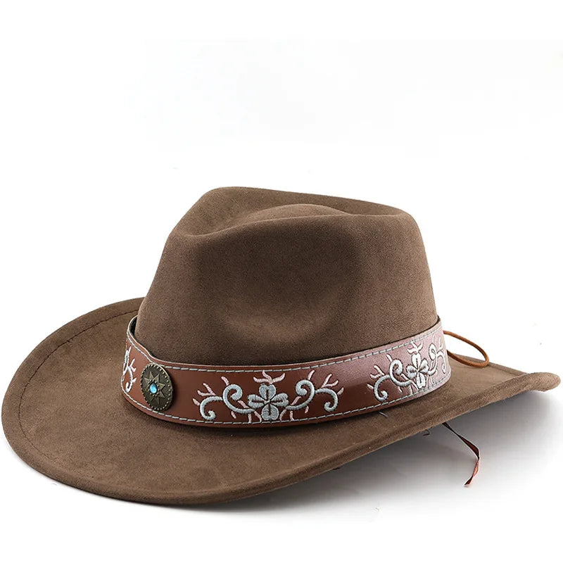 The Santa Fe – Embroidered Band Suede Cowboy Hat
