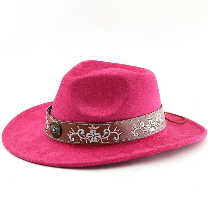 The Santa Fe – Embroidered Band Suede Cowboy Hat