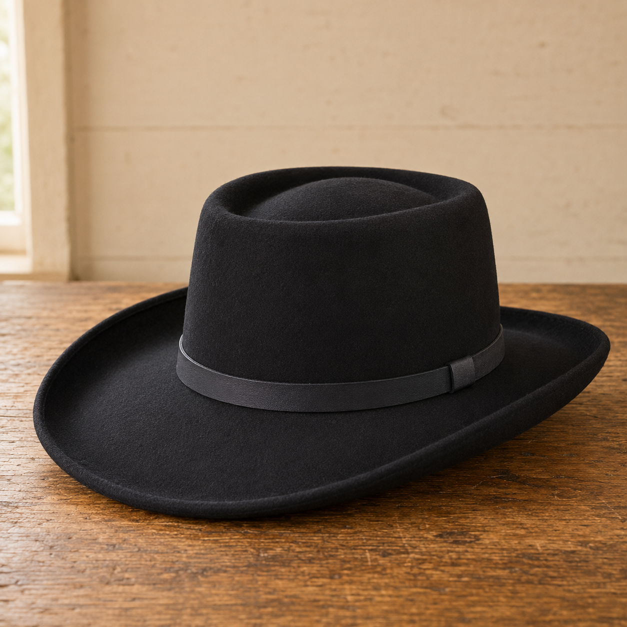 The Cassidy – Black Wool Gambler Hat
