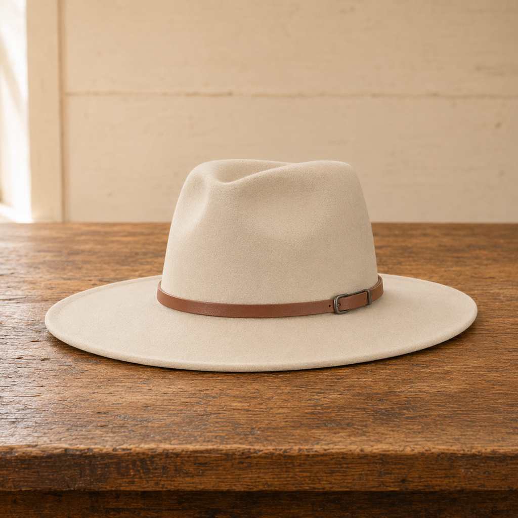 The Laredo – Beige Wool Western Fedora