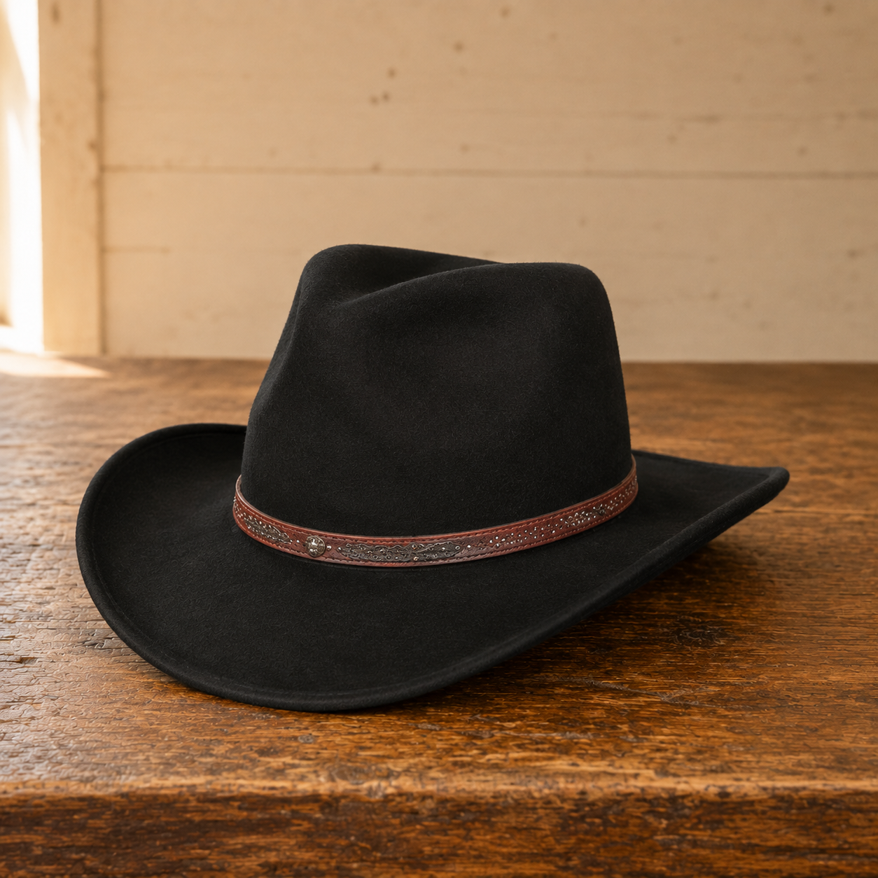 The Redstone – Black Felt Cowboy Hat