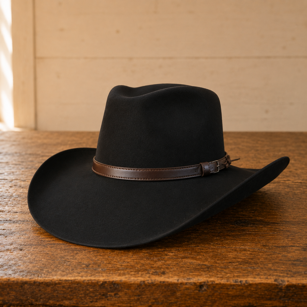 The Black Canyon – Black Wide Brim Wool Cowboy Hat