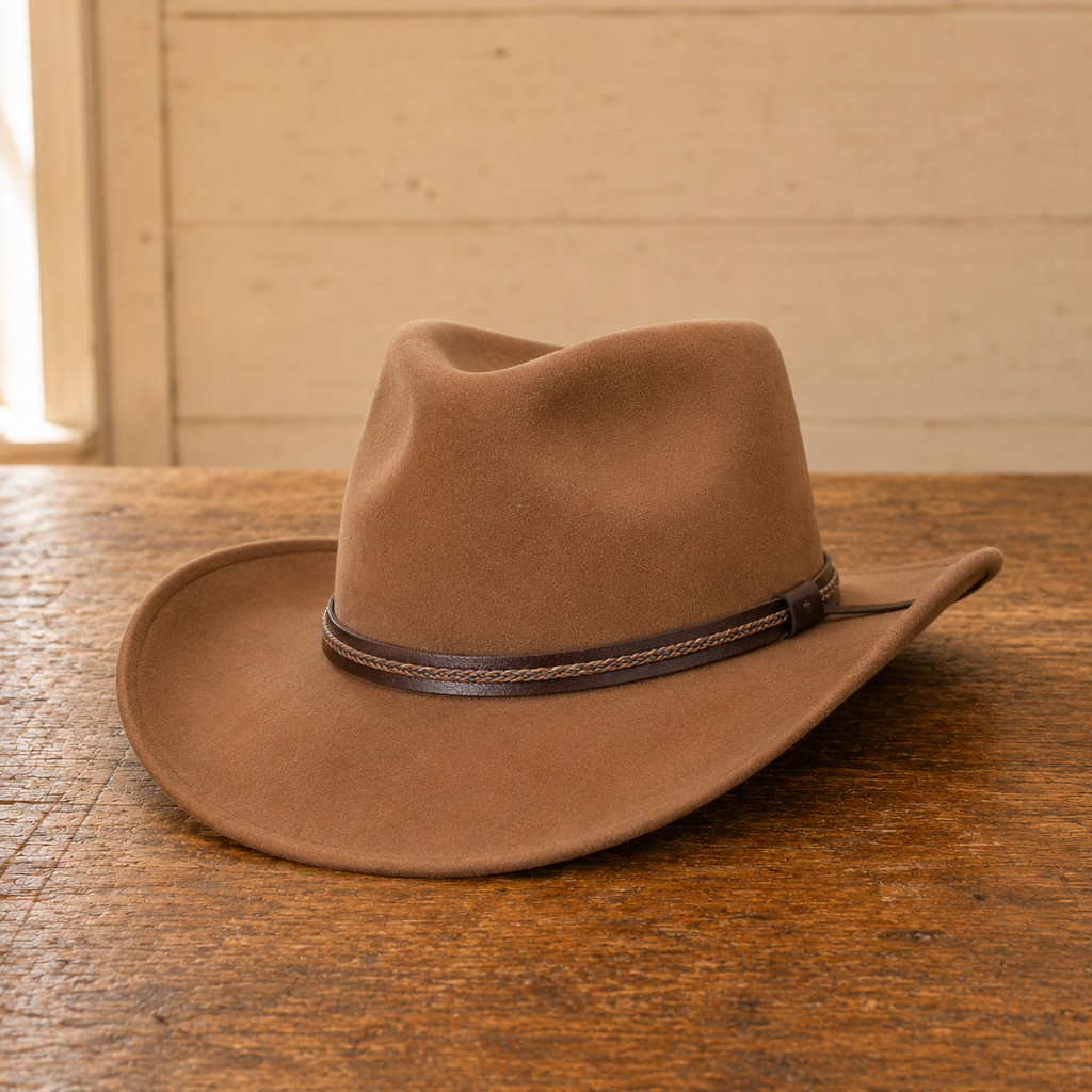 The Boone – Pecan Wool Felt Cowboy Hat