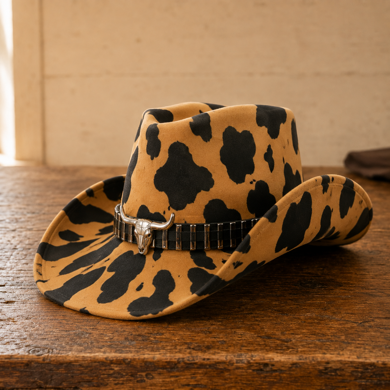 The Abilene – Tan Cow Print Cowboy Hat