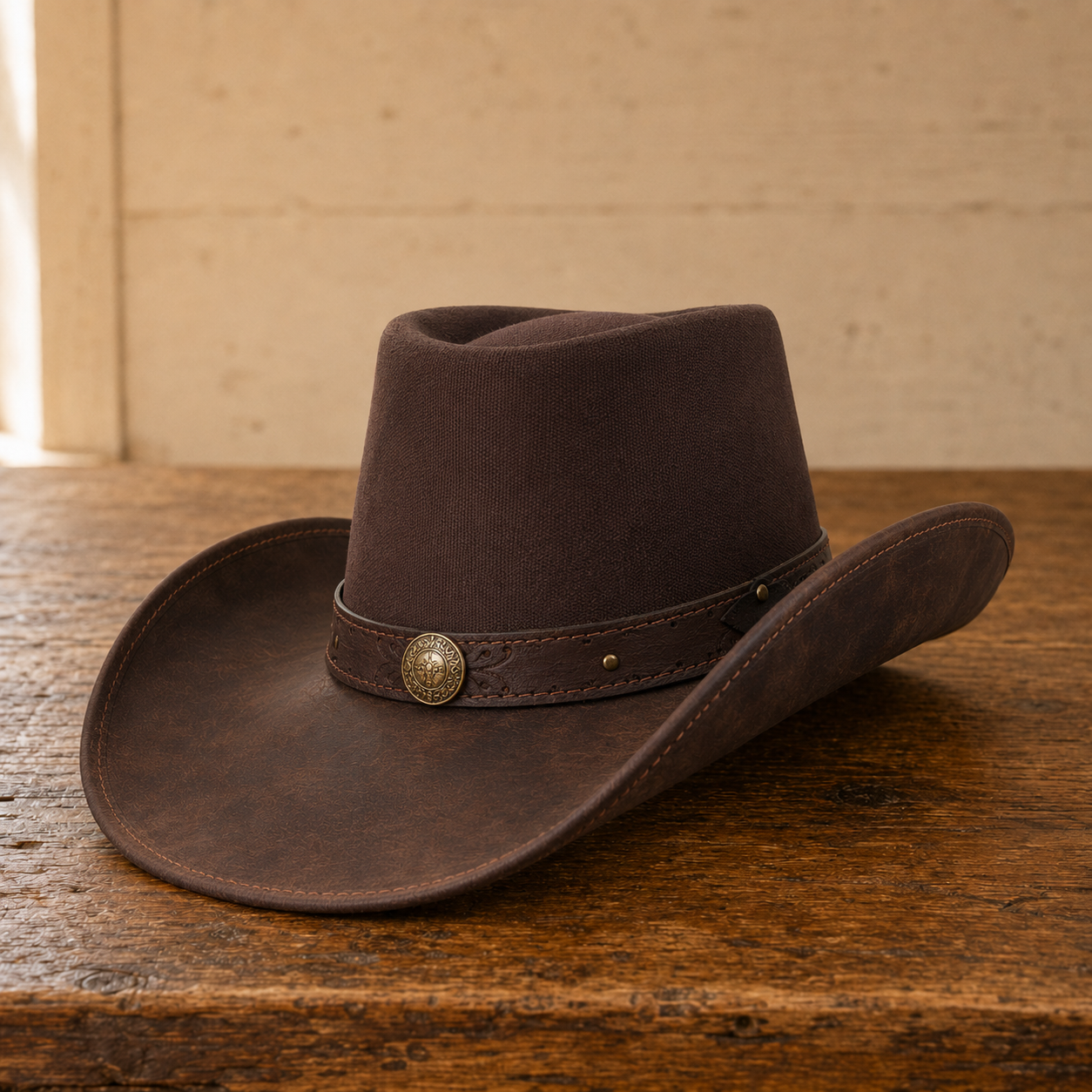 The Copper Ridge – Leather Brim Cowboy Hat