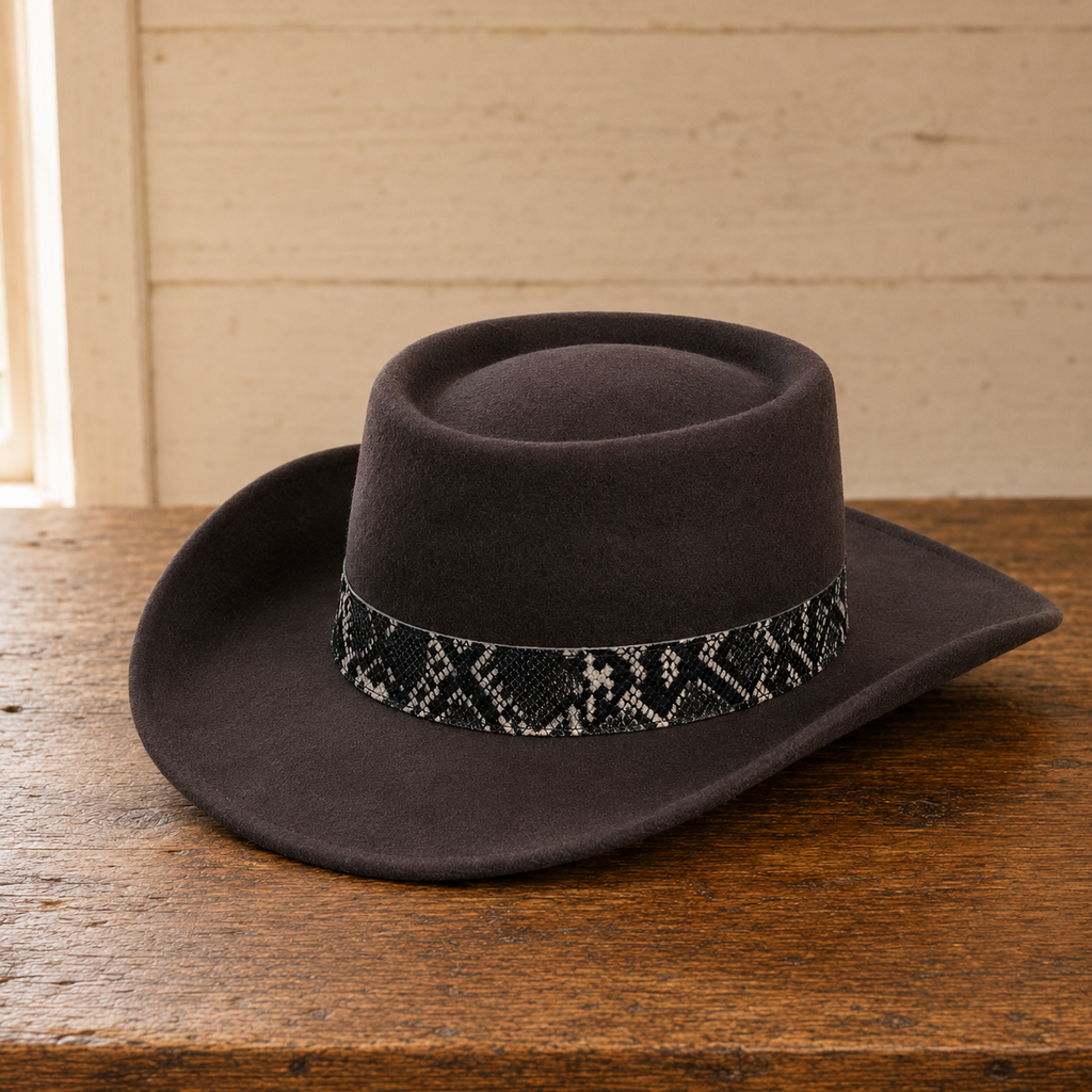 The Jackson – Patterned Band Wool Gambler Hat