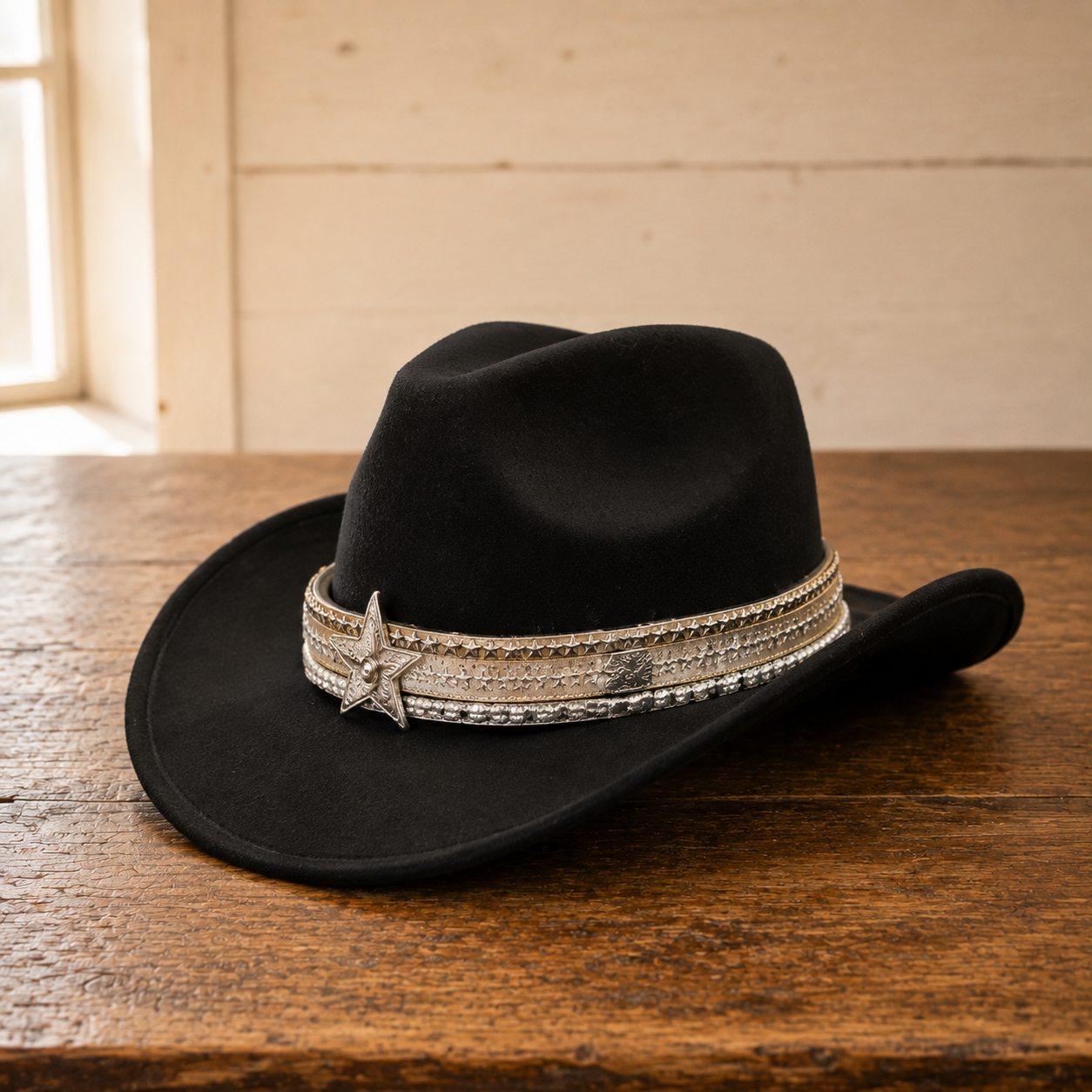The Nightfall – Star Band Wool Cowboy Hat