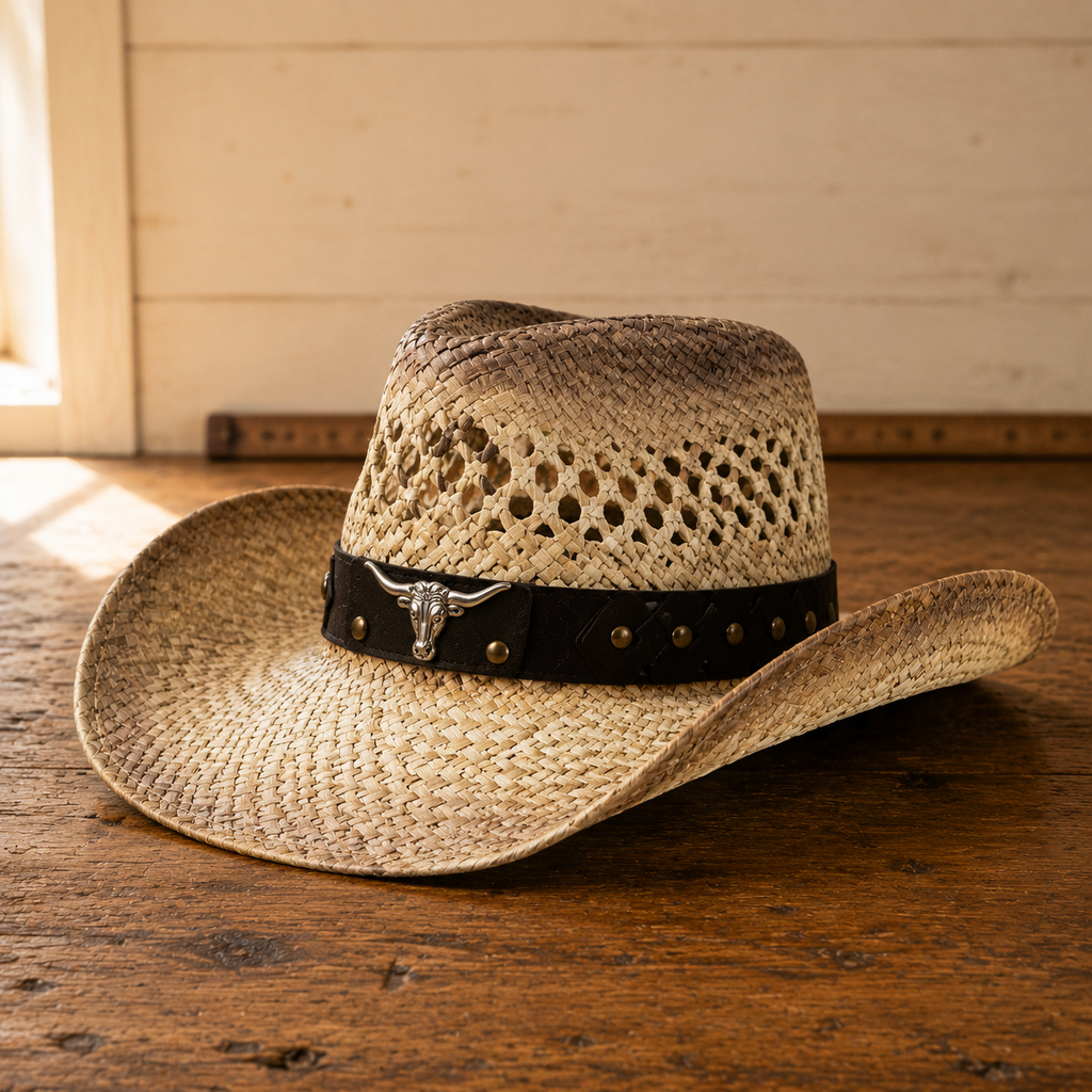 The Buckhorn – Ventilated Straw Cowboy Hat
