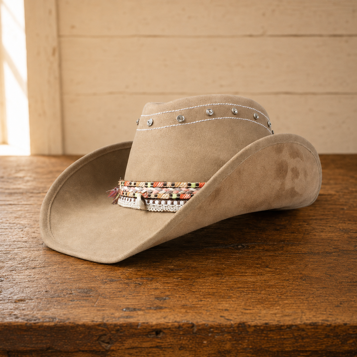 The Sedona – Beaded Band Leather Cowboy Hat