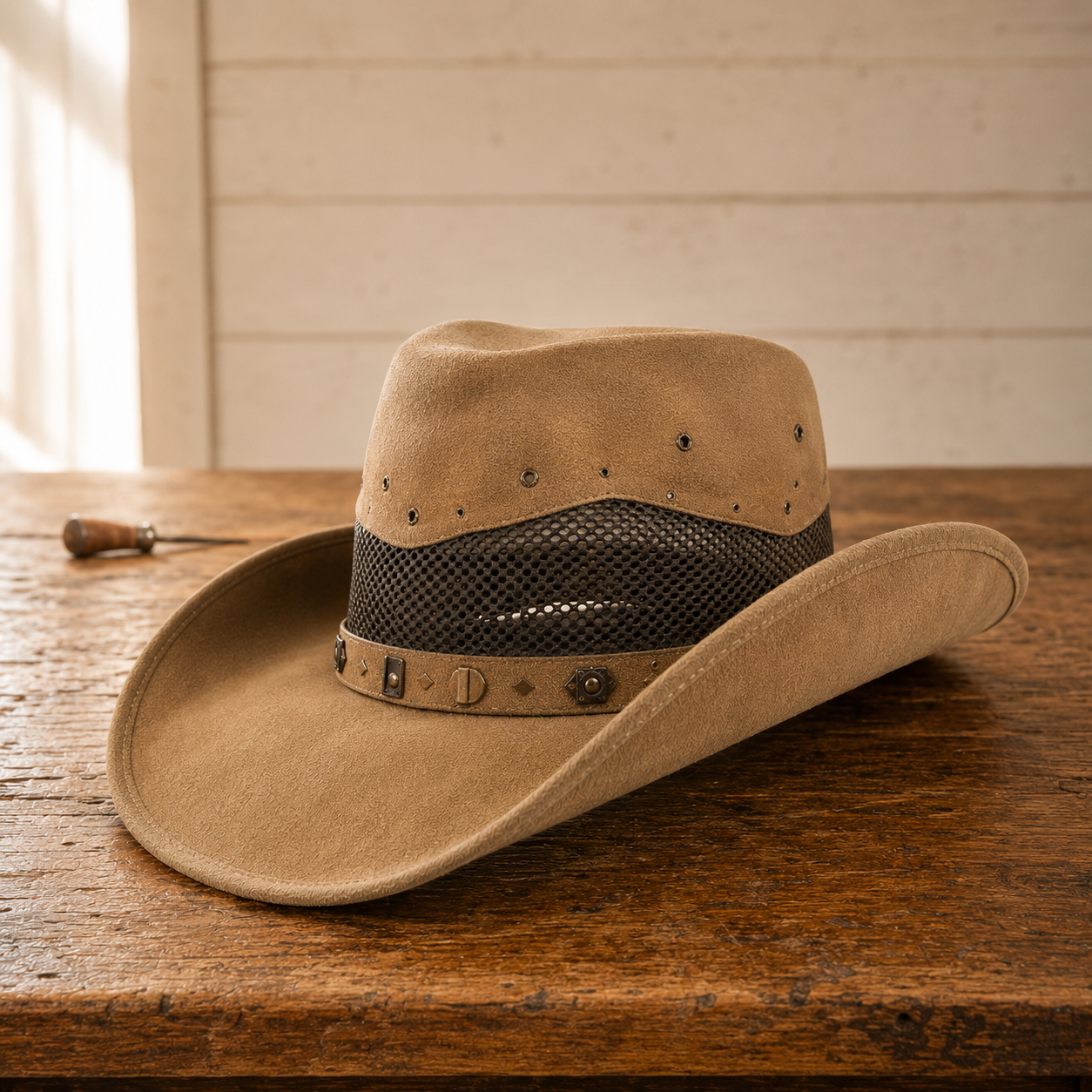 The Sonora – Mesh Crown Leather Cowboy Hat