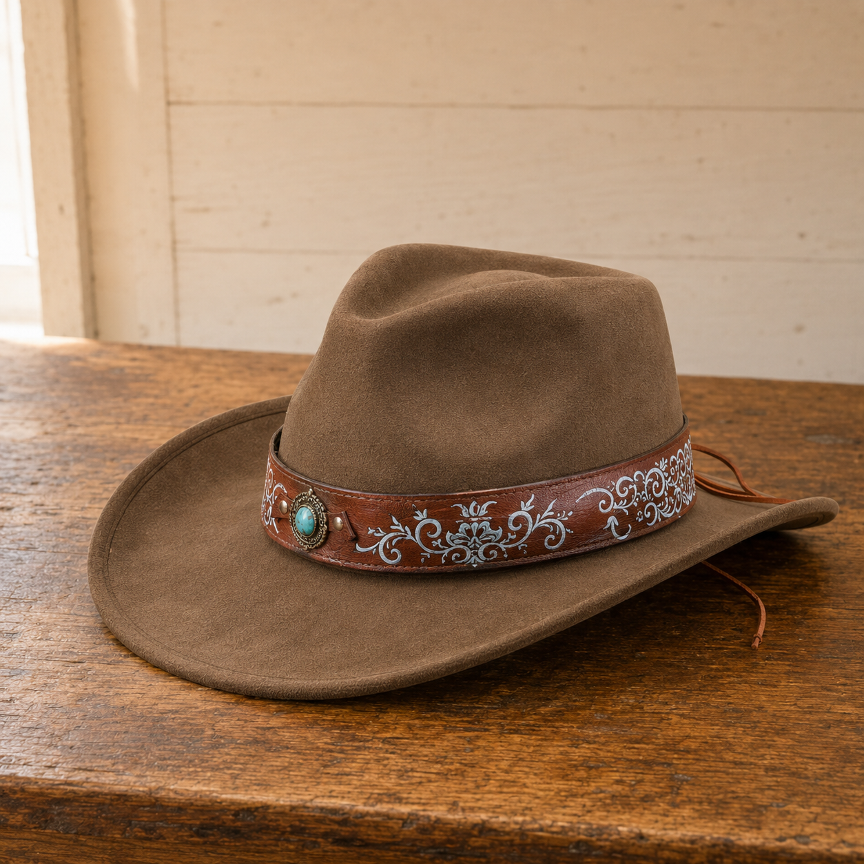 The Santa Fe – Embroidered Band Suede Cowboy Hat