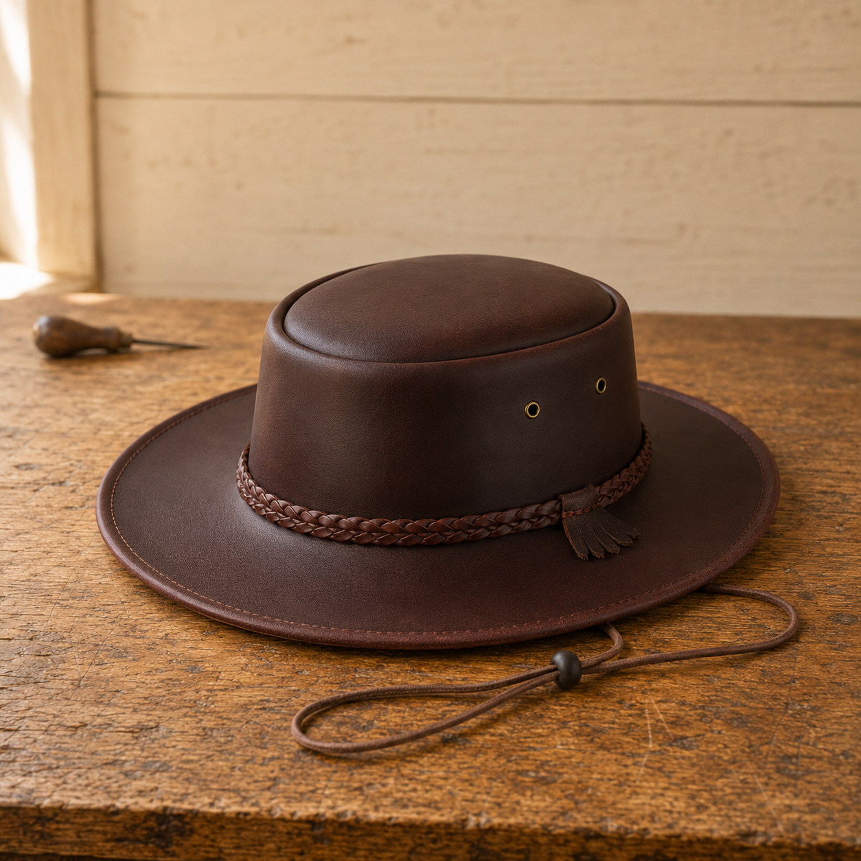 The Waco – Braided Band Leather Porkpie Hat