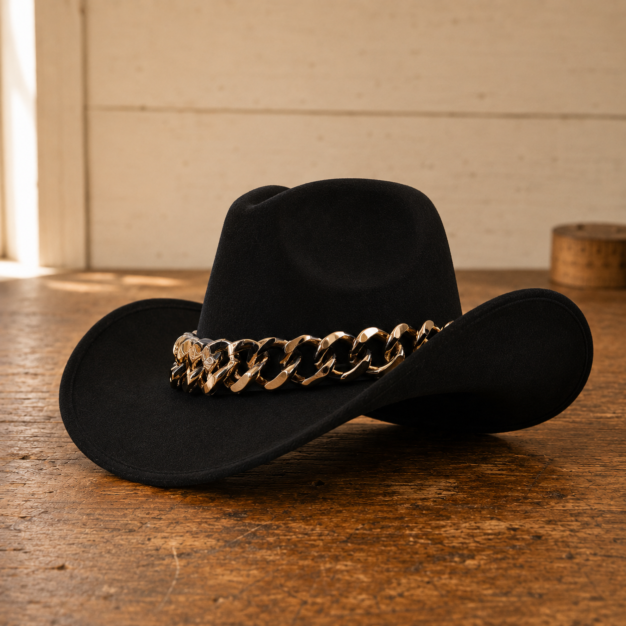 The Deadwood – Gold Chain Wool Cowboy Hat