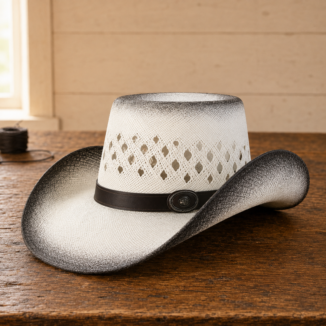 The Prescott – White Ventilated Straw Cowboy Hat