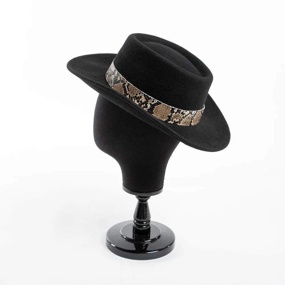 The Jackson – Patterned Band Wool Gambler Hat