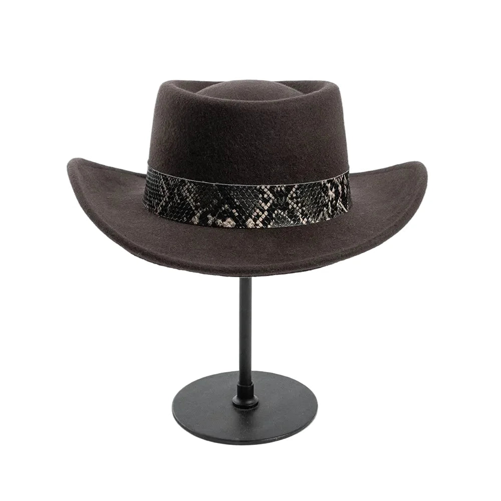 The Jackson – Patterned Band Wool Gambler Hat