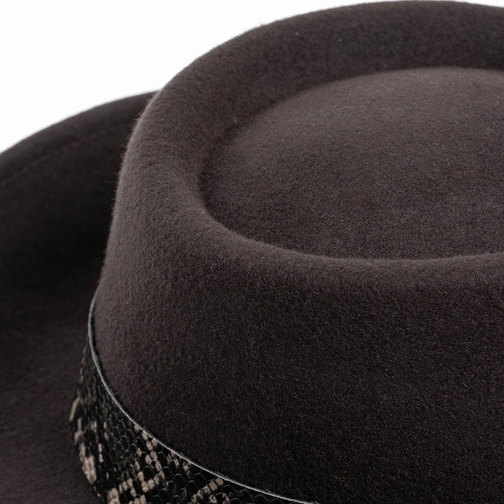 The Jackson – Patterned Band Wool Gambler Hat