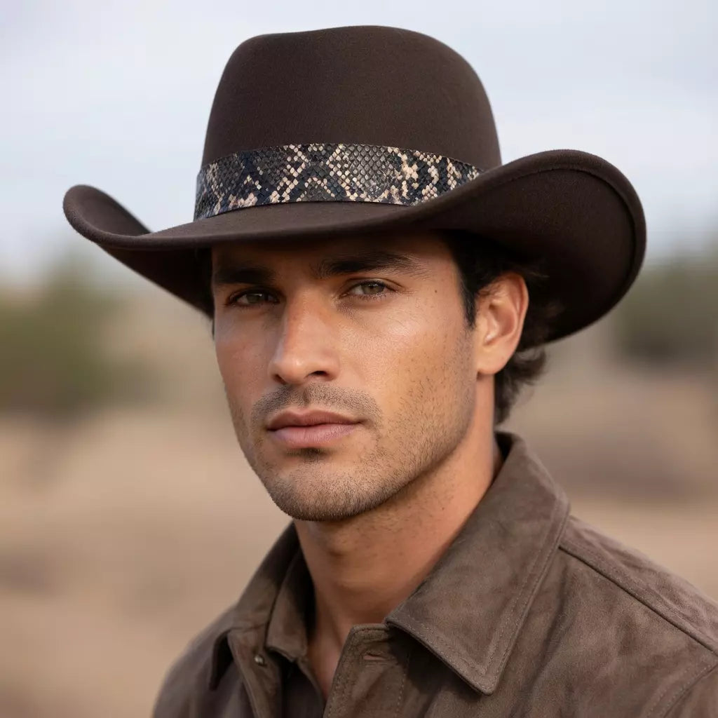 The Jackson – Patterned Band Wool Gambler Hat